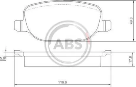 Комплект гальмівних накладок, дискове гальмо A.B.S. 37317