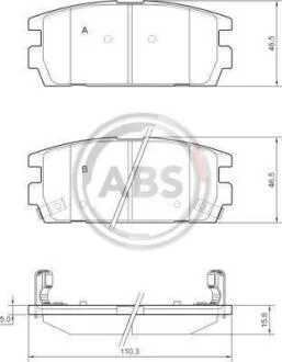 Комплект гальмових колодок, дискове гальмо (ABS) A.B.S. 37324