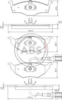 Комплект гальмівних накладок, дискове гальмо A.B.S. 37345