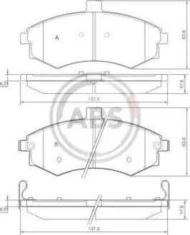 Гальмівні колодки пер. Matrix/Lavita/Elantra/Lantra/Coupe/Cerato 98-10 A.B.S. 37403
