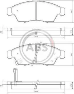 Колодка торм. SUZUKI LIANA передн. (ABS) A.B.S. 37407