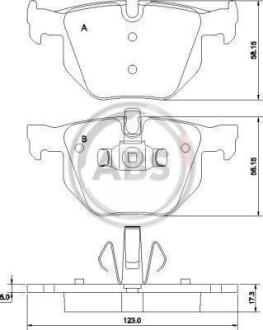 Гальмівні колодки зад. BMW 3(E90)/5(E60) (ATE) A.B.S. 37410