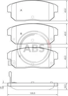 Колодка гальм. SUZUKI Ignis задн. (ABS) A.B.S. 37419