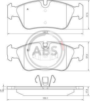 Колодка торм. BMW 120i,120D передн. (ABS) Распродажа A.B.S. 37436