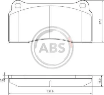 Комплект гальмівних накладок, дискове гальмо A.B.S. 37441