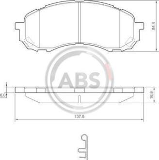 Колодки гальмівні перед. Subaru Impreza 1.6 2004- A.B.S. 37443