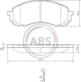 Колодки гальмівні перед. Subaru Impreza 1.6 2004- A.B.S. 37443