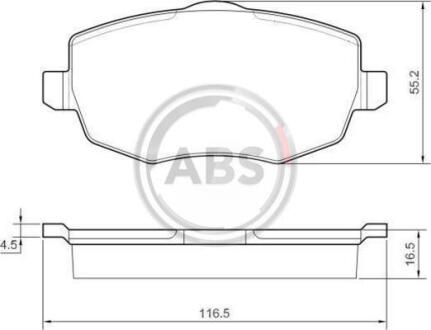 Колодки гальмівні дискові, комплект A.B.S. 37444