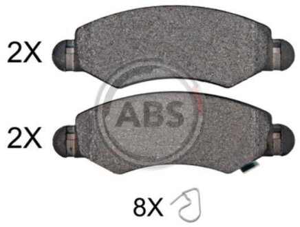 Комплект гальмівних накладок, дискове гальмо A.B.S. 37470