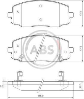 Гальмівні колодки перед. Kia Picanto/Hyundai i10 04- (mando) A.B.S. 37474