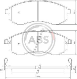 Колодки гальмівні передні Mitsubishi L 200 01- A.B.S. 37481