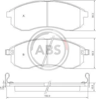 Колодки гальмівні передні Mitsubishi L 200 01- A.B.S. 37481