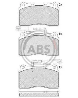 Комплект гальмівних накладок, дискове гальмо A.B.S. 37486