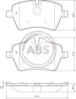 Колодки гальмівні дискові, комплект A.B.S. 37535
