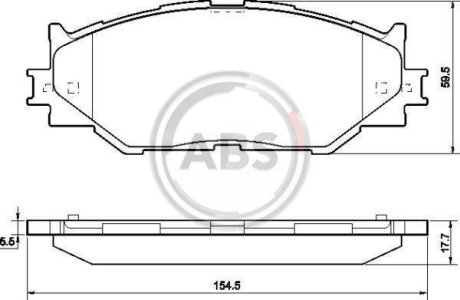 Комплект гальмових колодок, дискове гальмо (ABS) A.B.S. 37547