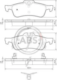 Гальмівні колодки дискові (1 к-т) A.B.S. 37579