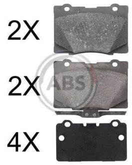 Комплект гальмівних накладок, дискове гальмо A.B.S. 37600