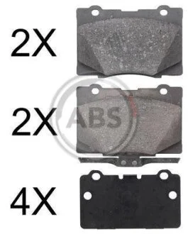 Комплект гальмівних накладок, дискове гальмо A.B.S. 37600