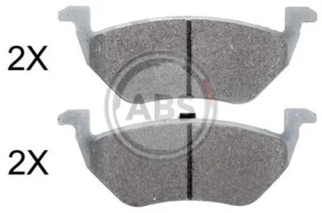 Комплект гальмівних накладок, дискове гальмо A.B.S. 37674