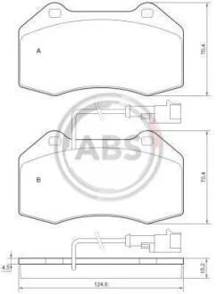 Колодки гальмівні дискові, комплект A.B.S. 37688