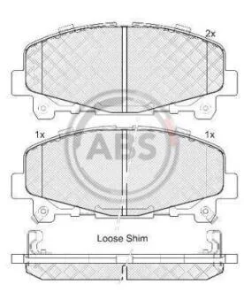 Комплект тормозных колодок, дисковый тормоз A.B.S. 37721
