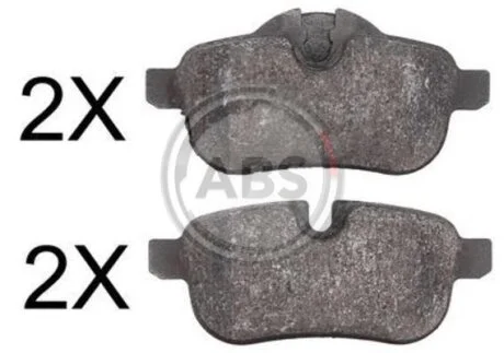 Комплект гальмівних накладок, дискове гальмо A.B.S. 37730