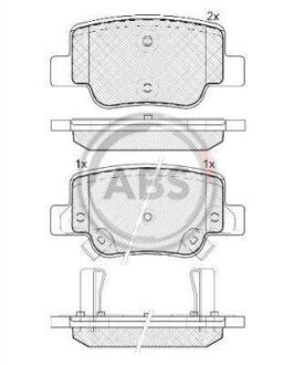 Колодки гальмівні дискові, комплект A.B.S. 37735