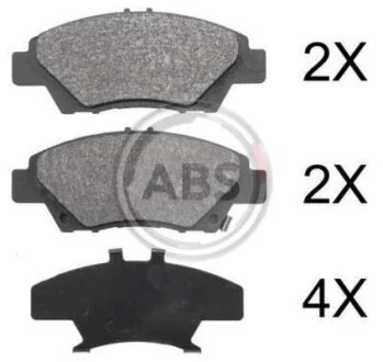 Комплект гальмівних накладок, дискове гальмо A.B.S. 37754