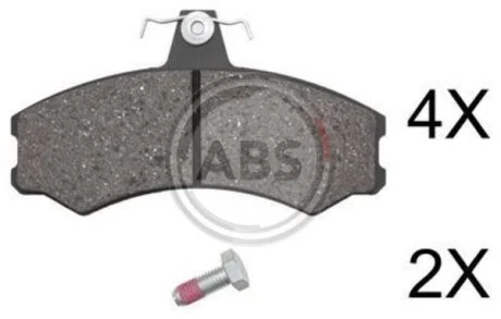 Комплект гальмівних накладок, дискове гальмо A.B.S. 37780