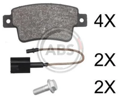 Комплект гальмівних накладок, дискове гальмо A.B.S. 37796