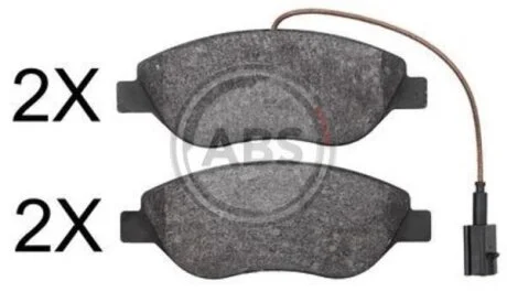 Комплект гальмівних накладок, дискове гальмо A.B.S. 37818