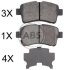 Комплект гальмівних накладок, дискове гальмо A.B.S. 37843 (фото 1)