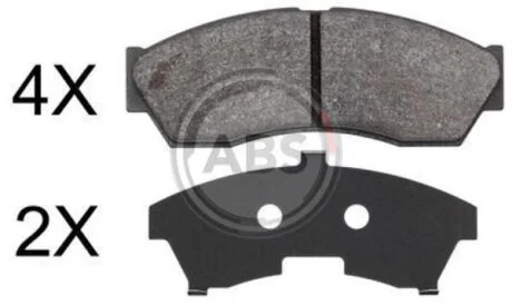 Комплект гальмівних накладок, дискове гальмо A.B.S. 37849