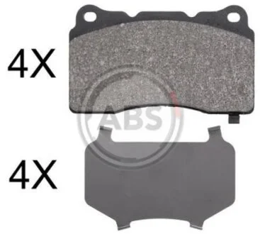 Комплект гальмівних накладок, дискове гальмо A.B.S. 37857