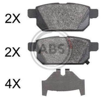 Колодка гальм. диск. SUZUKI SX4 задн. (ABS) A.B.S. 37886