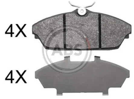 Комплект гальмівних накладок, дискове гальмо A.B.S. 37889