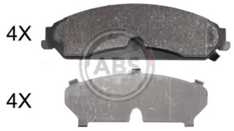 Комплект гальмівних накладок, дискове гальмо A.B.S. 37949