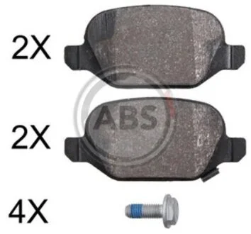 Комплект гальмівних накладок, дискове гальмо A.B.S. 37968