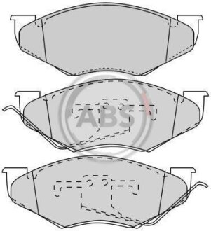 Комплект гальмівних накладок, дискове гальмо A.B.S. 38416