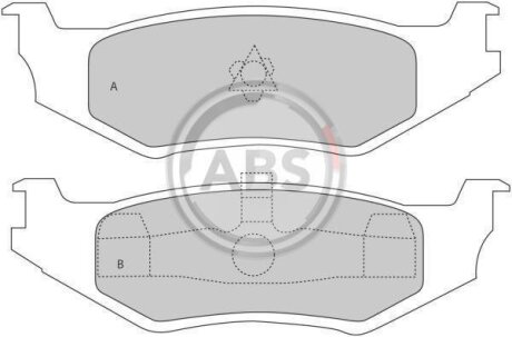 Комплект гальмівних накладок, дискове гальмо A.B.S. 38512