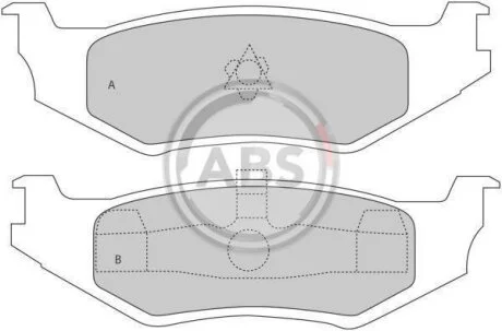 Комплект гальмівних накладок, дискове гальмо A.B.S. 38512