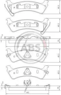 Комплект гальмівних накладок, дискове гальмо A.B.S. 38666