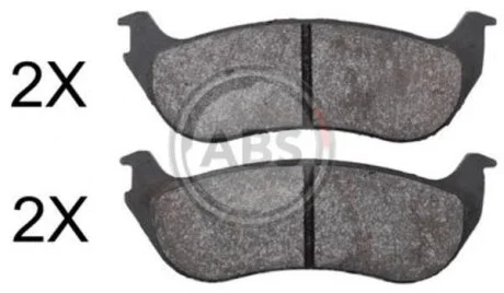 Комплект гальмівних накладок, дискове гальмо A.B.S. 38881