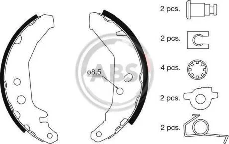 Колодки гальмівні задн. Fiesta (93-97) A.B.S. 8855