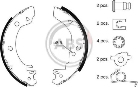 Комплект гальмівних колодок A.B.S. 8856