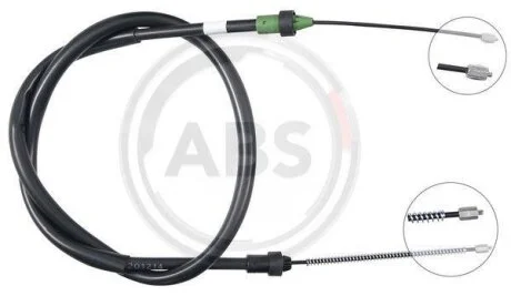Трос ручника правый Clio2 08/01-> 1400mm (барабан) A.B.S. K19824