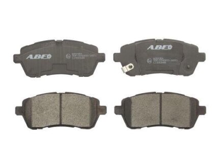 Комплект гальмівних колодок передн, DAIHATSU CUORE VII, MATERIA, SIRION FORD B-MAX, FIESTA, FIESTA VI, FIESTA VII MAZDA 2 SUBARU JUSTY IV SUZUKI BALENO, SWIFT IV, SWIFT V 1.0-1.6D 01.05- ABE C13063ABE