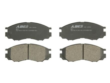 Комплект гальмівних колодок передн, MITSUBISHI COLT VI, DELICA / SPACE GEAR, ECLIPSE, ECLIPSE II, ECLIPSE III, L 300 III, L200, L400, LANCER IV, LANCER V, LANCER VII, LANCER VIII 0.7-3.5 03.80- ABE C15000ABE