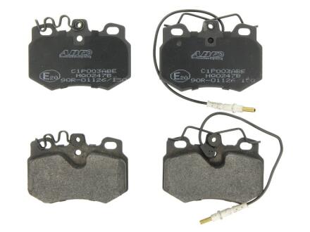 Комплект гальмівних колодок передн, CITROEN AX, C15, C15/MINIVAN, VISA PEUGEOT 205 I, 205 II, 205/HATCHBACK, 305 II, 306, 309 I, 309 II, 309/HATCHBACK, 405 I 1.0-1.9D 10.82-12.05 ABE C1P003ABE
