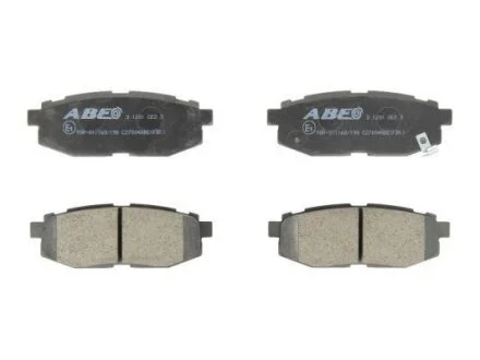 Комплект гальмівних колодок задн, SUBARU BRZ, FORESTER, IMPREZA, LEGACY V, OUTBACK, TRIBECA 1.6-3.6 11.01- ABE C27004ABE